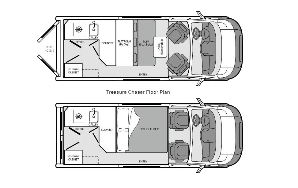 TreasureChaser Campervan Camper Van Rental Campervan