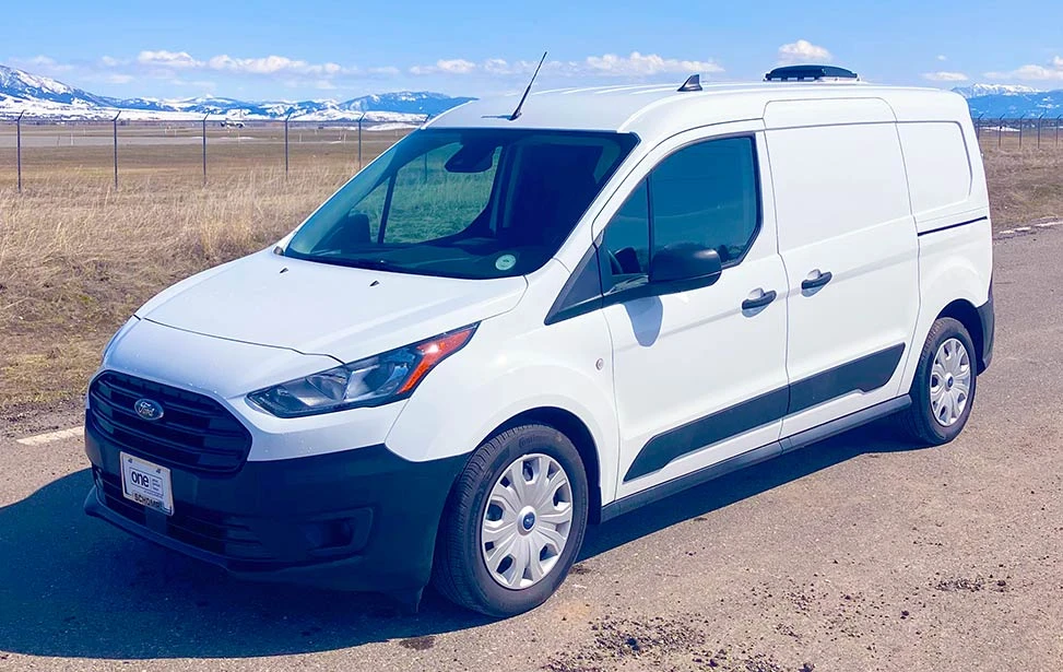 Edelweiss Campervan on a gravel road